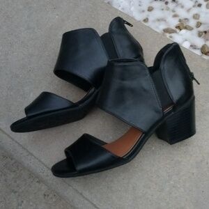 Sonoma BLACK VITALIZE ORTHOLITE CUT OUT BLOCK HEEL OPEN TOE SANDALS 7.5
